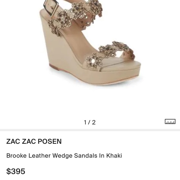 Zac Zac Posen Brooke Leather Wedge Sandal size 8 - Picture 10 of 10